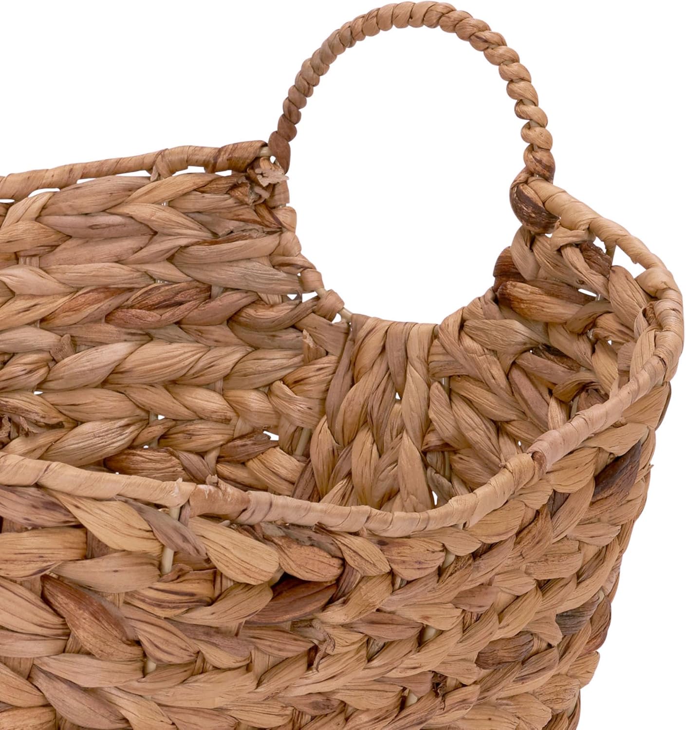 Household Essentials ML-4002 Tall Water Hyacinth Wicker Basket with Handles Natural, Brown, Natural5