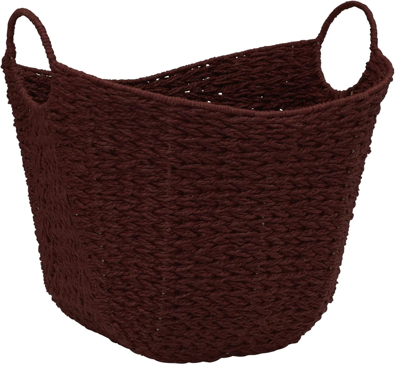 Household Essentials Paper Rope Basket with Handles, Natural Woven Woven Storage Basket, Great for Decoration or Organization Household Essentials Paper Rope Basket with Handles, Natural Woven Woven Storage Basket, Great for Decoration or Organization, Red Paper Rope