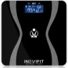 INEVIFIT BODY-ANALYZER SCALE, Highly Accurate Digital Bathroom Body Composition Analyzer, Measures Weight, Body Fat, Water, Muscle & Bone Mass for 10 Users. includes Batteries