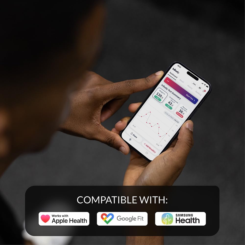 InBody Dial H20 Body Fat Scale - InBody Scale for Body Weight, Fat Percentage and Muscle Mass - Gym Accessory for Men & Women, Body Fat Measurement Device - Bluetooth-Connected, Oatmeal Beige3