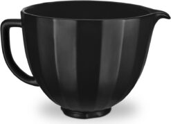 KitchenAid 5 Quart Ceramic Bowl for all KitchenAid 4.5-5 Quart Tilt-Head Stand Mixers KSM2CB5PBS, Black Shell