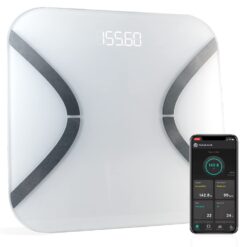 Korescale Gen2 Digital Smart Scale with BMI, Body Fat, Muscle Mass, Weight | Highly Accurate Bathroom Scales, Bluetooth Composition Analyzer | Compatible with KoreHealth, Apple Health App (White)