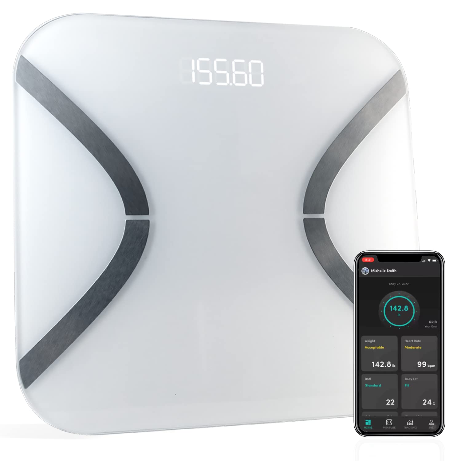 Korescale Gen2 Digital Smart Scale with BMI, Body Fat, Muscle Mass, Weight Highly Accurate Bathroom Scales, Bluetooth Composition Analyzer Compatible with KoreHealth, Apple Health App (White) Korescale Gen2 Digital Smart Scale with BMI, Body Fat, Muscle Mass, Weight | Highly Accurate Bathroom Scales, Bluetooth Composition Analyzer | Compatible with KoreHealth, Apple Health App (White)