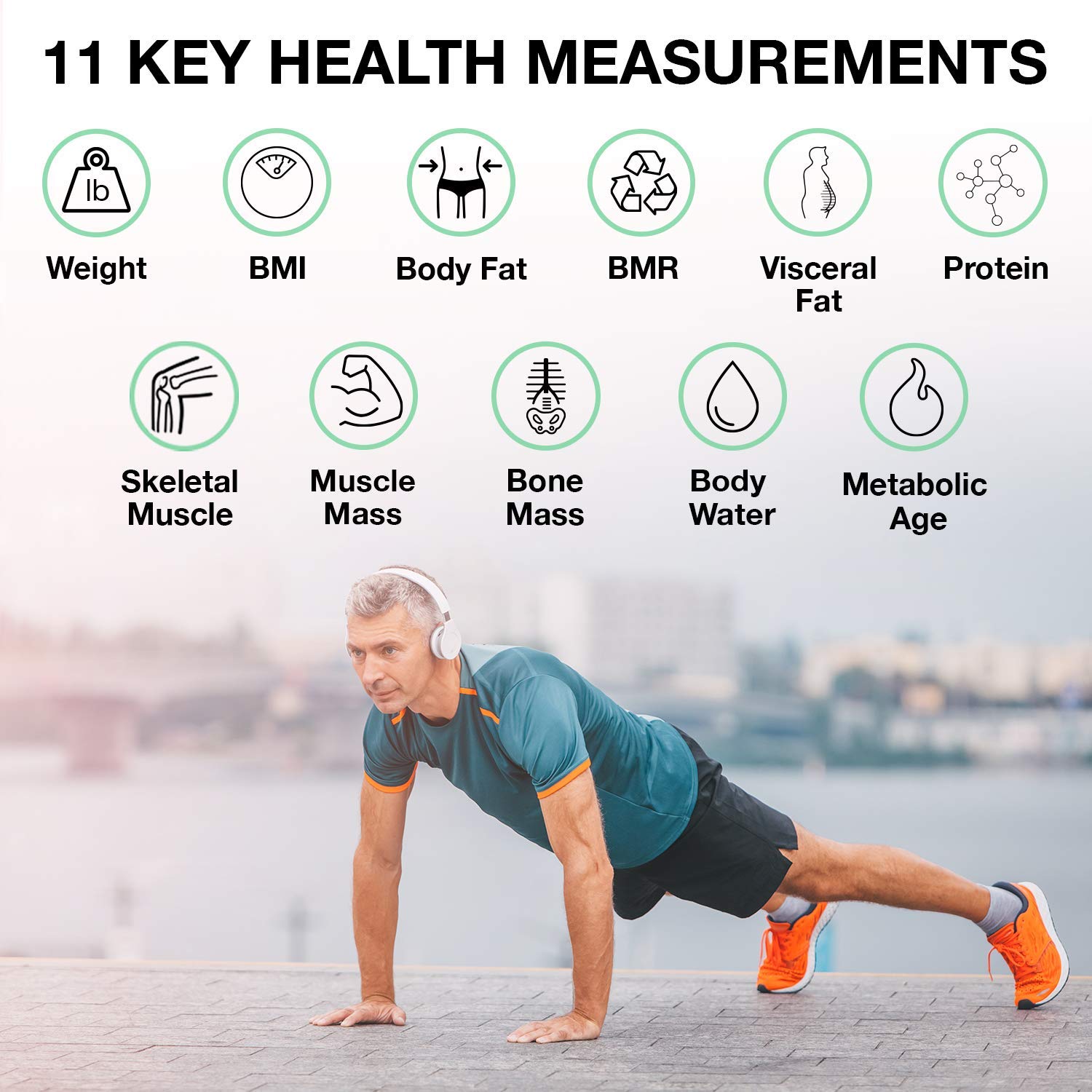 Korescale Gen2 Digital Smart Scale with BMI, Body Fat, Muscle Mass, Weight Highly Accurate Bathroom Scales, Bluetooth Composition Analyzer Compatible with KoreHealth, Apple Health App (White)8