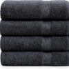 LANE LINEN Bath Sheets Bathroom Towel Set- 4 Pack 100% Cotton Extra Large Bath Towels, Oversized Bath Towels, Luxury Bath Towels Large Bathroom Set, Shower Bath Towel Sets for Bathroom, 35x66 - Black