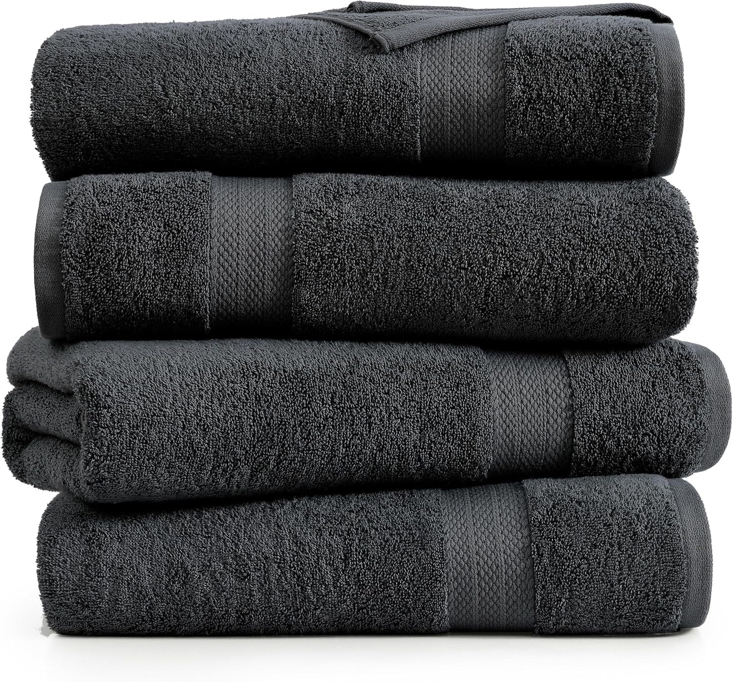 LANE LINEN Bath Sheets Bathroom Towel Set- 4 Pack 100% Cotton Extra Large Bath Towels, Oversized Bath Towels, Luxury Bath Towels Large Bathroom Set, Shower Bath Towel Sets for Bathroom, 35x66 - Black1