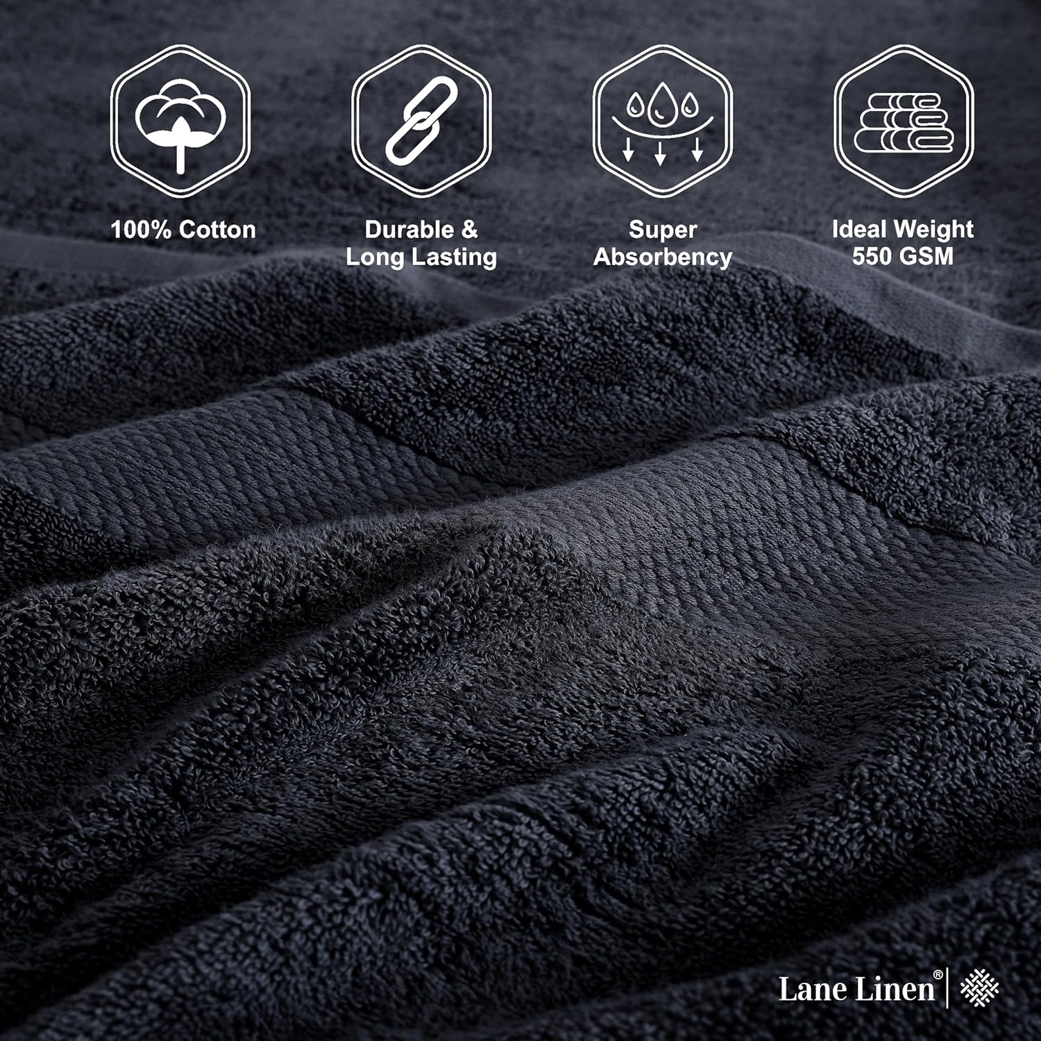 LANE LINEN Bath Sheets Bathroom Towel Set- 4 Pack 100% Cotton Extra Large Bath Towels, Oversized Bath Towels, Luxury Bath Towels Large Bathroom Set, Shower Bath Towel Sets for Bathroom, 35x66 - Black5
