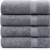 LANE LINEN Bath Sheets Bathroom Towel Set - 4 Pack 100% Cotton Extra Large Bath Towels, Oversized Bath Towels, Luxury Bath Towels, Shower Towels Bath Towel Sets for Bathroom, 35x66 - Cool Grey