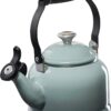 Le Creuset Enamel On Steel Demi Tea Kettle with Metal Finishes, 1.25 qt, Sea Salt