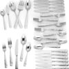 Lenox Eastwood 65-Piece Flatware Set, 12.45 LB, Metallic