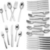 Lenox Lachlan 65-Piece Flatware Set, 10.45 LB, Metallic