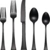 Lenox Portola Satin Black Piece Flatware Set, 20 Count, Metallic