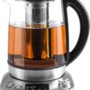 Mecity Tea Kettle Electric Tea Pot with Removable Infuser, 9 Preset Brewing Programs Tea Maker with Temprature Control, 2 Hours keep Warm, Borosilicate Glass 1.7 Liter Electric Kettles, 1200W