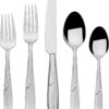 Mikasa Cocoa Blossom 18/10 Stainless Steel Flatware Hostess Serving Utensil, 65 Piece Set, Silver
