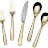 Mikasa Delano Gold Plated 20-Piece Stainless Steel Flatware Set, Service for 4