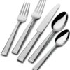 Mikasa Kyler Flatware Service for 12, 65 Piece Set, 18/10 Stainless Steel, Silverware Set with Serving Utensils