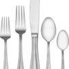 Mikasa Regent Bead Flatware Service for 12, 65 Piece Set, 18/10 Stainless Steel, Silverware Set with Serving Utensils