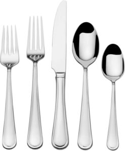 Mikasa Virtuoso Flatware Service for 12, 65 Piece Set, 18/10 Stainless Steel, Silverware Set with Serving Utensils