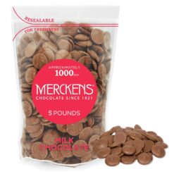 Mother's Day Merckens Milk Chocolate Melting Wafers Candy 5 Pound Bulk Resealable Bag for Freshness, Dipping, Fountain, Deserts, Baking and More - by KIDU