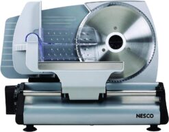 NESCO FS-200, Food Slicer, Gray, Aluminum with 7.5 inch Stainless Steel Blade, 180 watts, One Size
