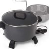 National Presto 10-Quart Kitchen Kettle XL Multi-Cooker, Steamer, Black Deep-Fryer