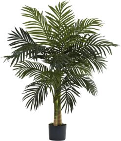 Nearly Natural 5357 4ft. Golden Cane Palm Tree,Green