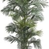 Nearly Natural 6.5FT Artificial Golden Cane Palm Tree, Fake Palm Tree with Three Realistic Trunks and 333 Lifelike Palm Leaves, Faux Palm Plant for Indoor Home Décor with Black Nursery Planter