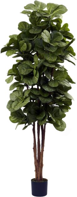 Nearly Natural 6ft. Fiddle Leaf Fig Artificial Trees, 72 in, Green