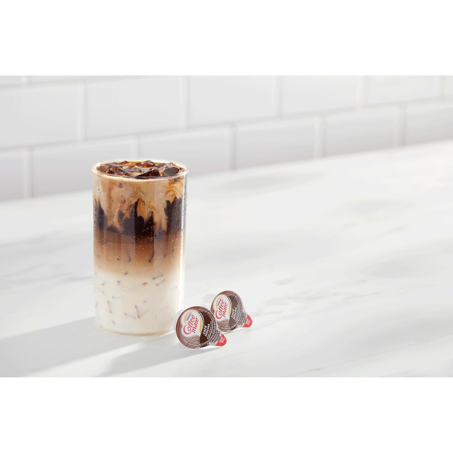 Nestle Coffee Mate Coffee Creamer, Cafe Mocha, Liquid Creamer Singles, Non Dairy, No Refrigeration, Box of 50 Singles (Pack of 4)2