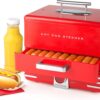 Nostalgia Extra Large Diner-Style Steamer 20 Hot Dogs and 6 Bun Capacity, Perfect for Breakfast Sausages, Brats, Vegetables, Fish
