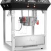 Olde Midway Bar Style Popcorn Machine Maker Popper with 6-Ounce Kettle - Black