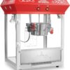 Olde Midway Bar Style Popcorn Machine Maker Popper with 6-Ounce Kettle - Red