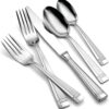 Oneida 45 Piece Amsterdam Everyday Flatware, Service for 8, 18 0 Stainless Steel, Silverware Set, Dishwasher Safe, Multi