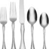 Oneida Boutonniere 45 Piece Everday Flatware, Service for 8, 18/0 Stainless Steel. Silverware Set, Dishwasher Safe, Multi