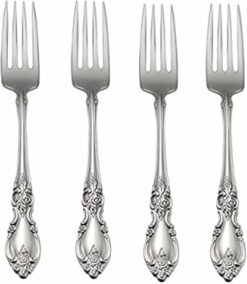Oneida Louisiana Fine Flatware Dinner Forks, Set of 4, 18/10 Stainless Steel