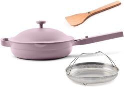 Our Place 10.5-Inch Ceramic Nonstick Skillet Pan, Toxin-Free with Stainless Steel Handle, Oven Safe - Lavender
