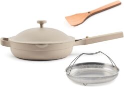 Our Place Always Pan 2.0-10.5-Inch Nonstick, Toxin-Free Ceramic Cookware | Versatile Frying Pan, Skillet, Saute Pan | Stainless Steel Handle | Oven Safe | Lightweight Aluminum Body | Steam