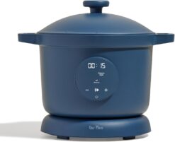 Our Place Dream Cooker | 6-quart Multicooker | 4 Versatile Modes | Pressure Cook, Slow Cook, Sear & Saute, Keep Warm | Hands-Free Steam Release | Tailored Control Panel | Blue Salt