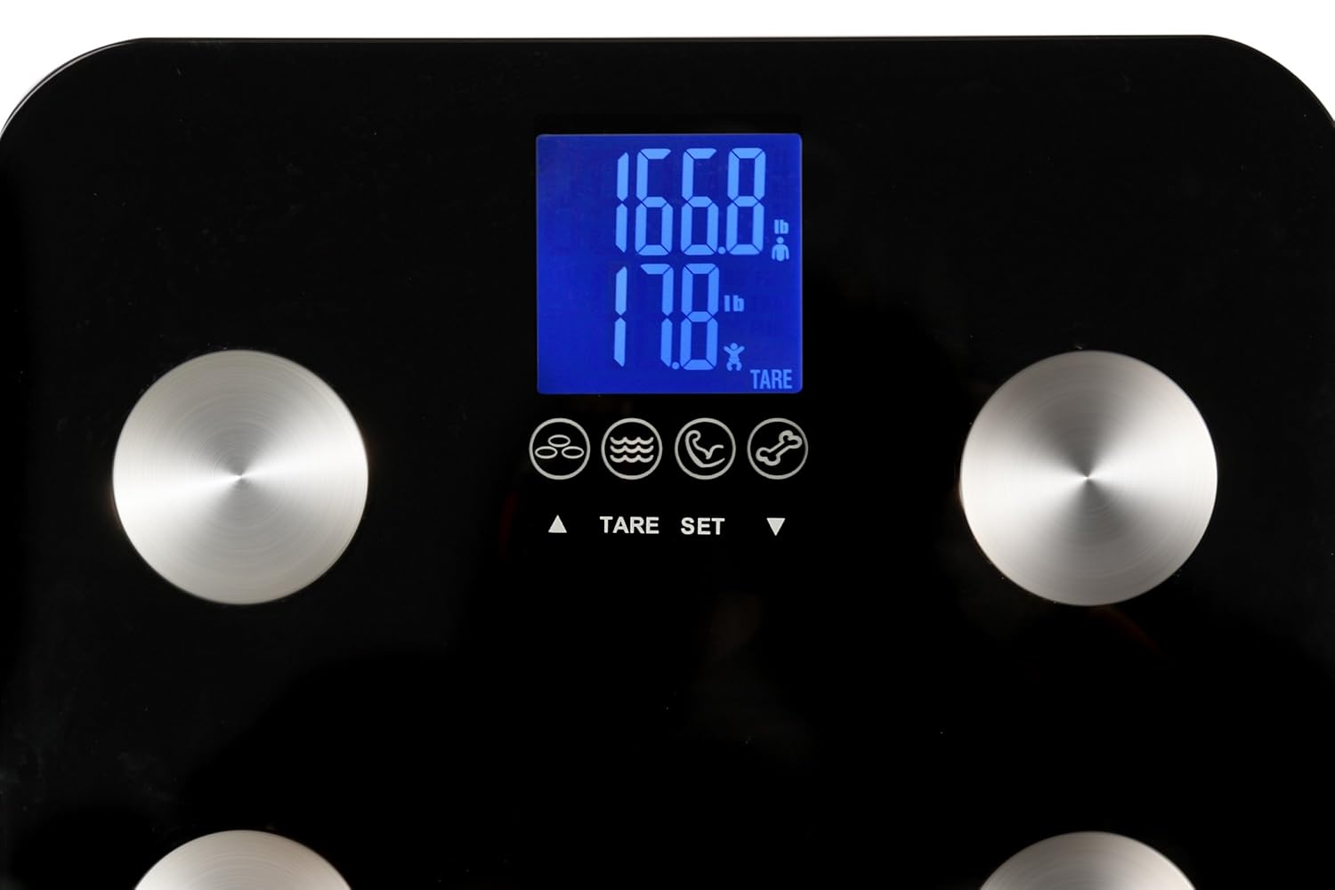 Ozeri Touch 440 lbs Total Body Weight Scale (Body Fat, Muscle, Bone, Weight & Hydration), Auto Recognition Bath Scale with Infant Tare4