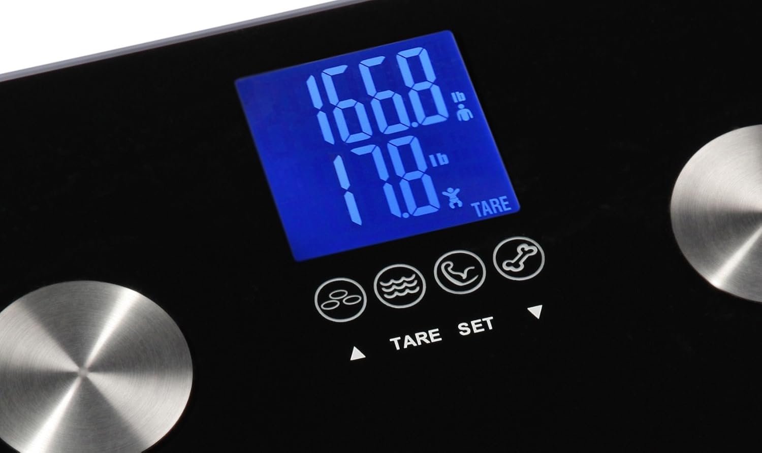 Ozeri Touch 440 lbs Total Body Weight Scale (Body Fat, Muscle, Bone, Weight & Hydration), Auto Recognition Bath Scale with Infant Tare6