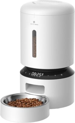PETLIBRO Automatic Cat Feeder, Automatic Dog Feeder with Freshness Preservation, 5L Timed Cat Feeders for Dry Food, Up to 6 Meals Per Day, Granary Pet Feeder for Cats/Dogs, White