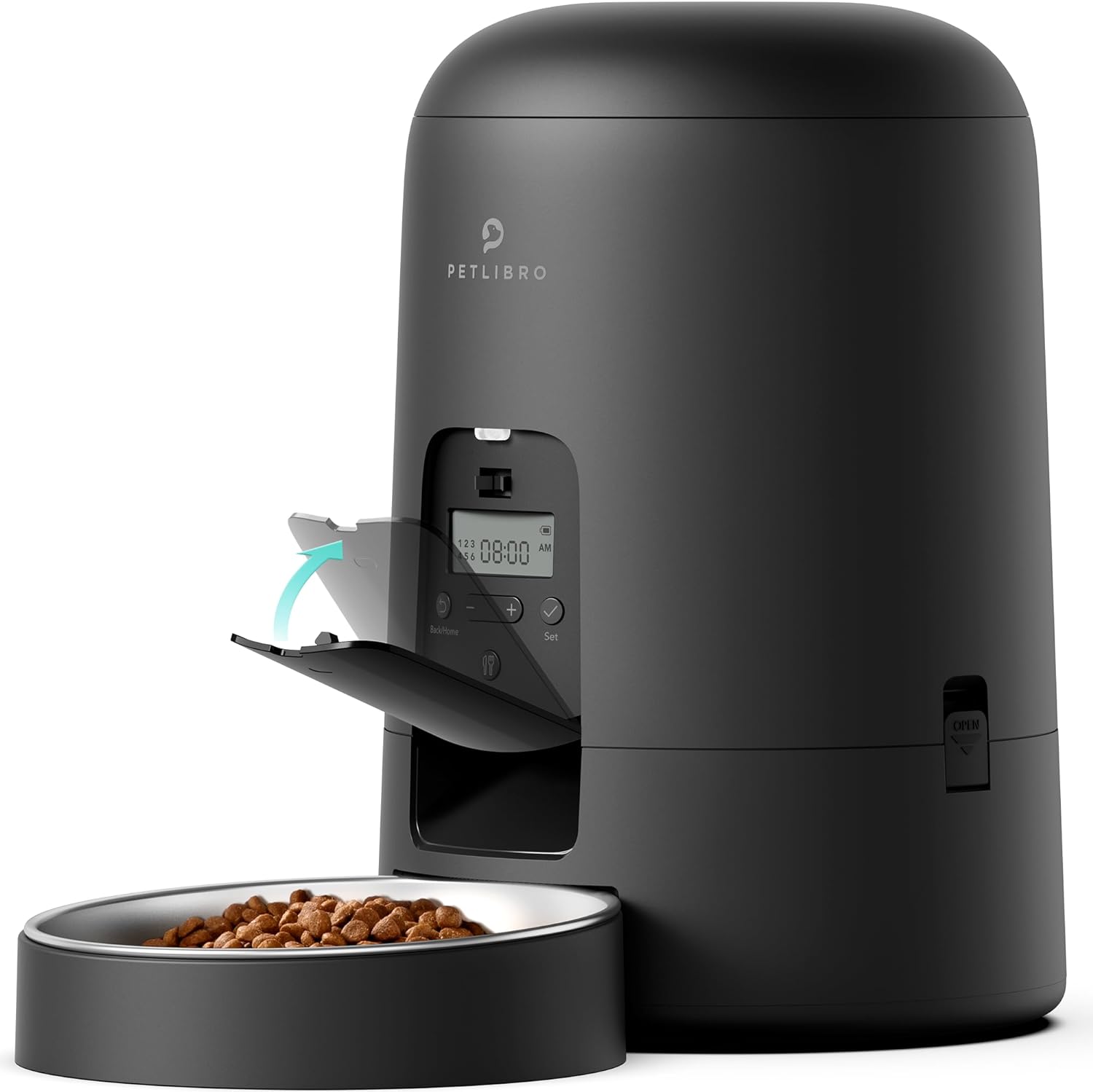 PETLIBRO Automatic Cat Feeder, Cat Food Dispenser Battery-Operated with 180-Day Battery Life, AIR Timed Pet Feeder for Cat & Dog, 2L Auto Cat Feeder, Black PETLIBRO Automatic Cat Feeder, Cat Food Dispenser Battery-Operated with 180-Day Battery Life, AIR Timed Pet Feeder for Cat & Dog, 2L Auto Cat Feeder, Black
