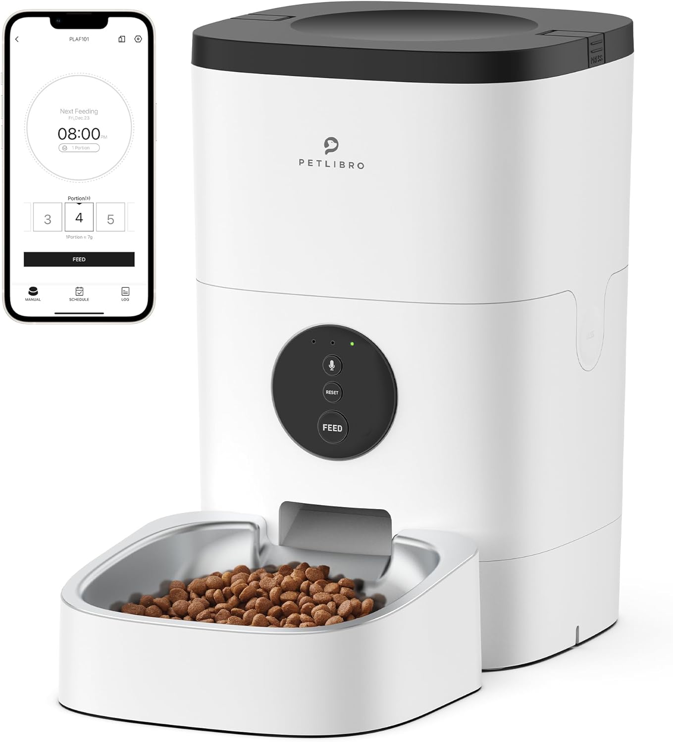 PETLIBRO Automatic Cat Feeder, Wi-Fi Automatic Cat Food Dispenser with Timer Interactive Voice Recorder, Auto Cat Feeder with 1-4 Meals Control Dry Food PETLIBRO Automatic Cat Feeder, Wi-Fi Automatic Cat Food Dispenser with Timer Interactive Voice Recorder, Auto Cat Feeder with 1-4 Meals Control Dry Food