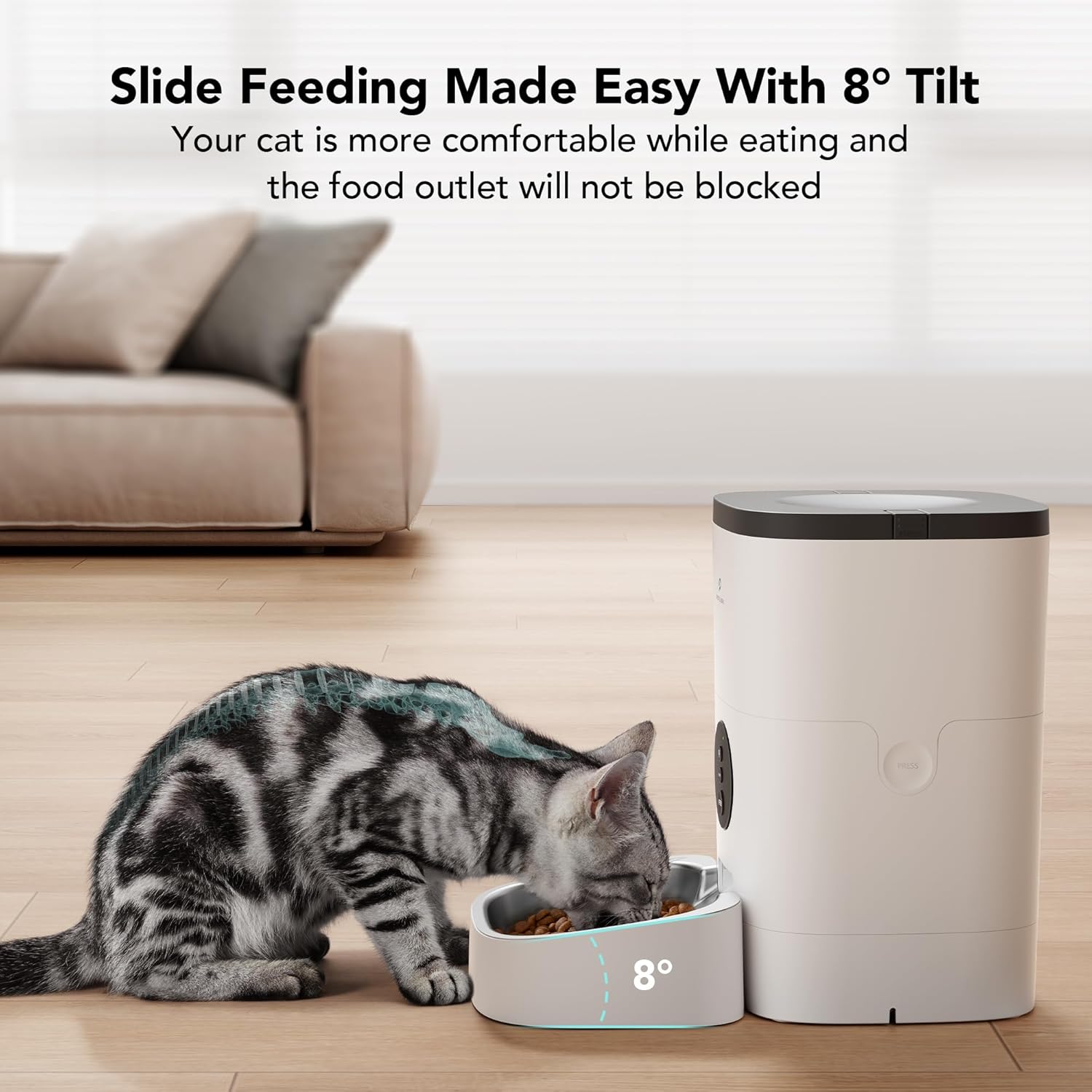 PETLIBRO Automatic Cat Feeder, Wi-Fi Automatic Cat Food Dispenser with Timer Interactive Voice Recorder, Auto Cat Feeder with 1-4 Meals Control Dry Food8
