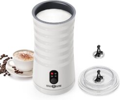Paris Rhône Milk Frother, 4-in-1 Milk Steamer and Frother, Hot & Cold Foam Milk Warmer with Temperature Control, Auto Shut-Off Frother for Coffee, Latte, Cappuccino, Macchiato
