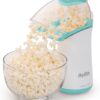 Presto 04869 PopLite Hot Air Popcorn Popper - Built-In Measuring Cup + Melts Butter, Easy to Clean, Built-In Cord Wrap, 18 Cups, Aqua/White