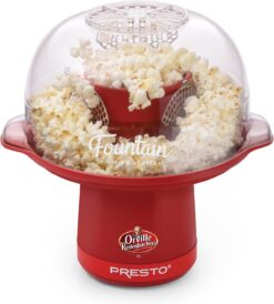 Presto Orville Redenbacher's Fountain Hot Air Popper Popcorn, 20 Cups, Red