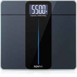 RENPHO 550lb Scale for Body Weight, Digital Bathroom Scale with Large LED Display, Body Scale with Extra-High Capacity, Weighing Machine with Big Platform, Most Accurate to 0.05lb, 13x11.8in, Core 1L