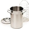 RSVP International Endurance Kitchen Cookware Collection Stainless Steel Asparagus Steamer & Lid with Chromed Steel Basket Insert, 3 Quart Capacity, 5.5" Diameter