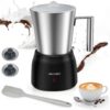 Secura Detachable Milk Frother, 17oz Electric Milk Steamer Stainless Steel, Automatic Hot/Cold Foam and Hot Chocolate Maker with 2 in 1 Function Whisks (Upgraded)